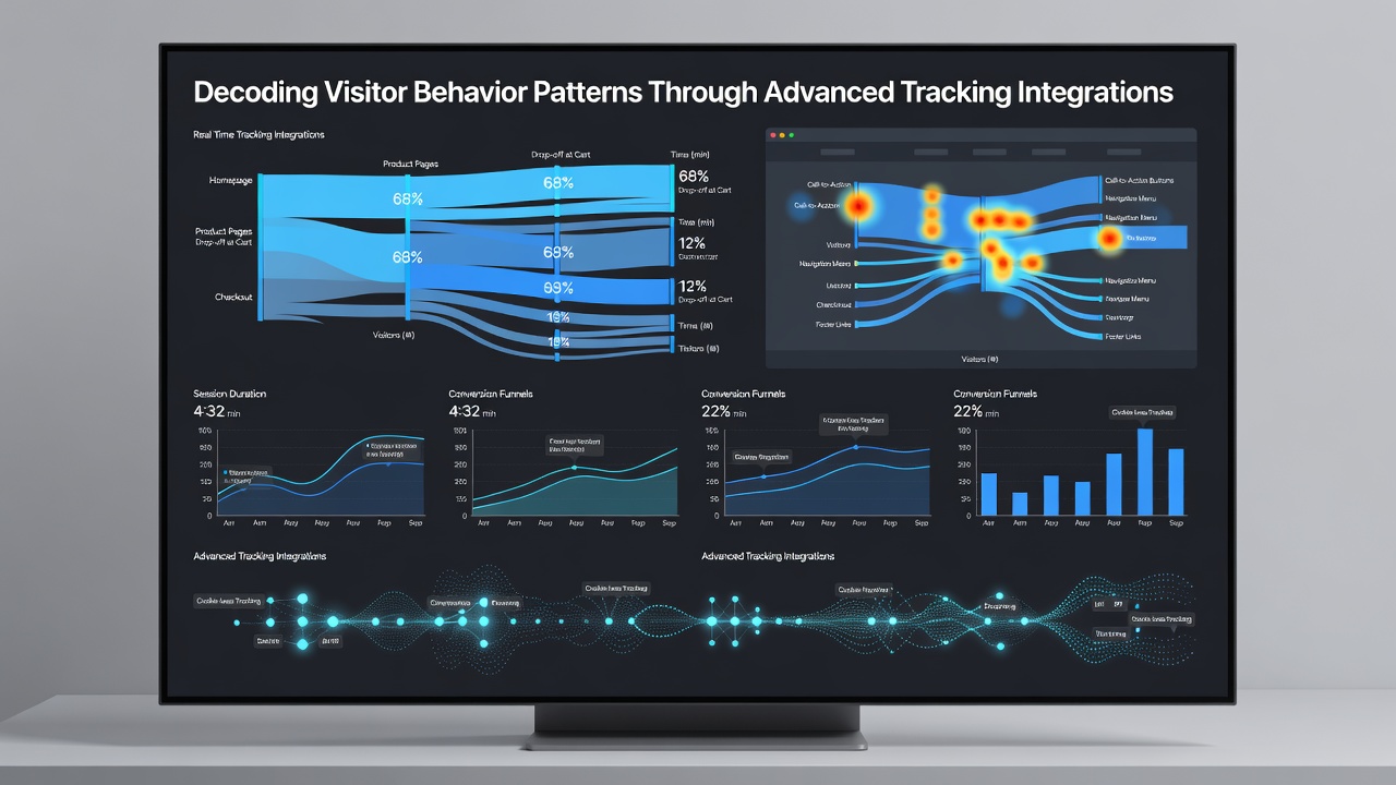 Heatmap visualization overlaid on an e-commerce product page illustrating click density and scroll depth from integrated tracking data